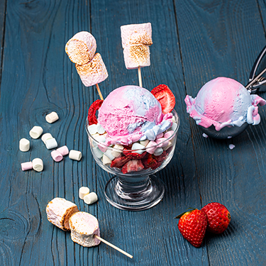 Marshmallows z owocami i Lodami Bubble Gum